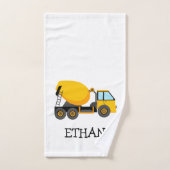 Gele Cement Construction Truck Custom Child Bad Handdoek (Handdoek)
