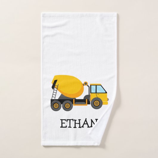 Gele Cement Construction Truck Custom Child Bad Handdoek (Handdoek)