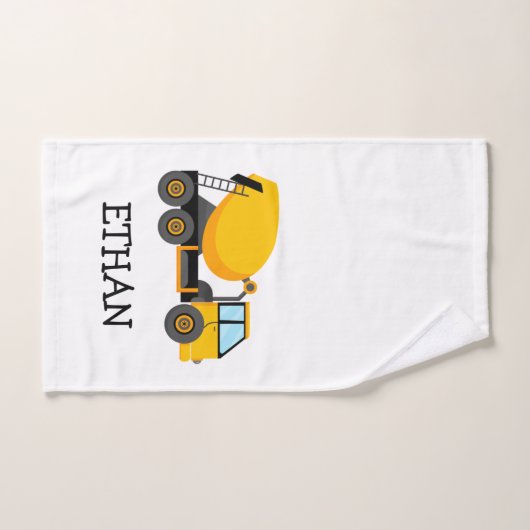 Gele Cement Construction Truck Custom Child Bad Handdoek (Handdoek)