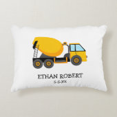 Gele Cement Construction Truck Custom Little Boy Accent Kussen (Voorkant)