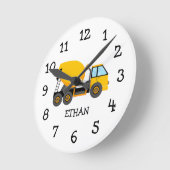 Gele cementtruck Aangepast kinderslaapkamer Ronde Klok (Hoek)