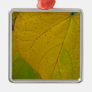 Gele Cercis Bladeren Herfst Natuurfotografie Metalen Ornament