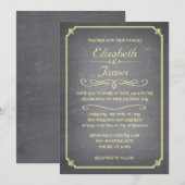 Gele Chalkboard Wedding Invitations Kaart (Voorkant / Achterkant)