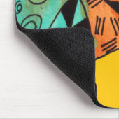 Gele chameleon reptile art doedle illustratie muismat (Hoek)