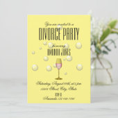 Gele champagne scheidingsfeest meisjeschick kaart (Staand voorkant)