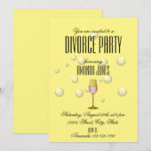 Gele champagne scheidingsfeest meisjeschick kaart (Voorkant / Achterkant)