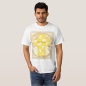 Gele Check Christelijk Kruis T-shirt (Voorkant volledig)