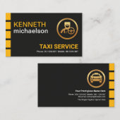 Gele Check Dual Name Colors Taxi Driver Visitekaartje (Voorkant / Achterkant)