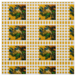 Gele Check Quail Fabric Stof