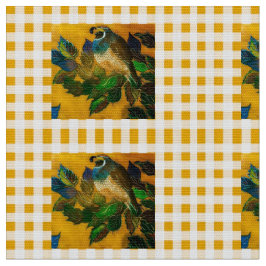 Gele Check Quail Fabric Stof