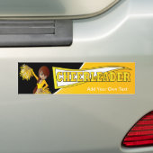Gele cheerleader Diva Girl Bumpersticker (Op auto)
