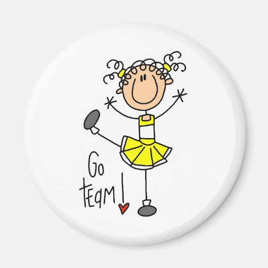 Gele Cheerleader Magneet (Voorkant)