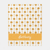 Gele Cheerleader Pom Poms & Hearts Patroon Fleece Deken (Voorkant)