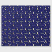 Gele Cheese Moon & Stars Aangepersonaliseerd als h Cadeaupapier (Vlak)