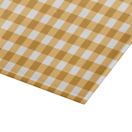 Gele cheques Gingham Pattern Snijplank (Hoek)