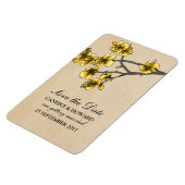 Gele  Cherry Blossom Save the Date Magneet (Linkerzijde)