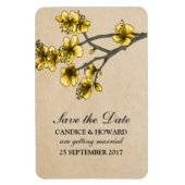 Gele  Cherry Blossom Save the Date Magneet (Verticaal)