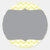 gele Cheveron Ronde Sticker (Voorkant)