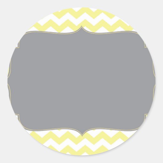gele Cheveron Ronde Sticker (Voorkant)