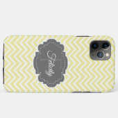 Gele Chevron Aangepaste Hoesje-Mate iPhone Case (Achterkant (horizontaal))