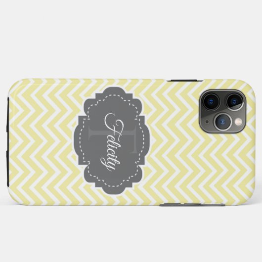 Gele Chevron Aangepaste Hoesje-Mate iPhone Case (Achterkant (horizontaal))
