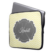 Gele Chevron Aangepaste laptophoes Laptop Sleeve (Voorkant Links)