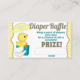 Gele Chevron Ducky Diaper Raffle Tickets 100 pk Informatiekaartje