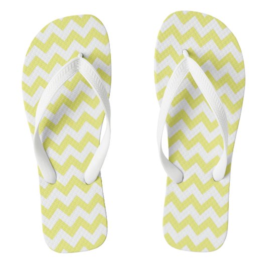 Gele Chevron Gestructureerde Teenslippers (Voetbed)