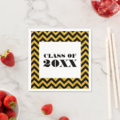 Gele Chevron Glitter Afstuderen Paper Napkins Servetten (Insitu)