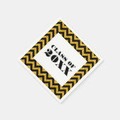 Gele Chevron Glitter Afstuderen Paper Napkins Servetten (Hoek)