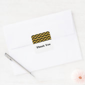 Gele Chevron Glitter Dank u Stickers (Envelop)
