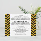 Gele Chevron Glitter Informatiekaart Kaart (Staand voorkant)
