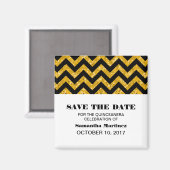 Gele Chevron Glitter Quinceañera Magnet (Voorkant / Achterkant)