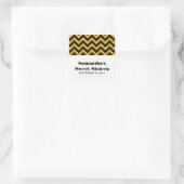 Gele Chevron Glitter Sweet 16 Stickers (Tas)