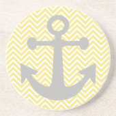 Gele Chevron Gray Anchor Zandsteen Onderzetter (Voorkant)