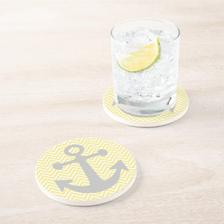 Gele Chevron Gray Anchor Zandsteen Onderzetter