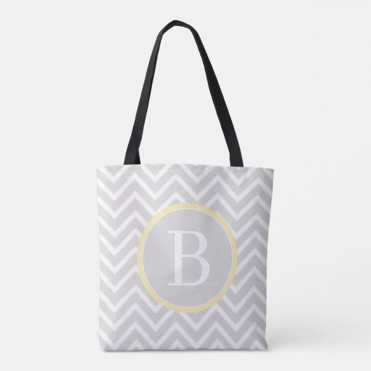Gele Chevron Monogram Canvas tas (Achterkant)