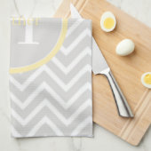 Gele Chevron Monogram Kitchen Towel Theedoek (Quarter Fold)