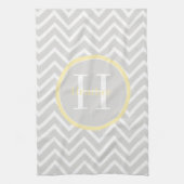 Gele Chevron Monogram Kitchen Towel Theedoek (Verticaal)