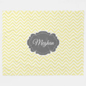 Gele Chevron Persoonlijke fleece Blanket (Voorkant (Horizontaal))