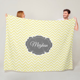 Gele Chevron Persoonlijke fleece Blanket Deken