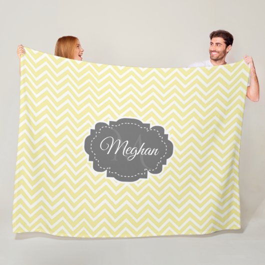 Gele Chevron Persoonlijke fleece Blanket Deken (In situ)