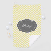 Gele Chevron Persoonlijke Golfhanddoek (Insitu)