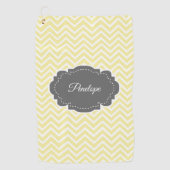 Gele Chevron Persoonlijke Golfhanddoek (Voorkant)