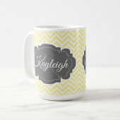 Gele Chevron persoonlijke koffie-Mok Koffiemok (Voorkant links)