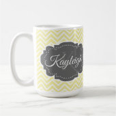 Gele Chevron persoonlijke koffie-Mok Koffiemok (Links)