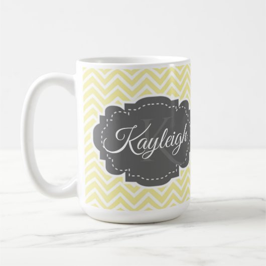 Gele Chevron persoonlijke koffie-Mok Koffiemok (Links)