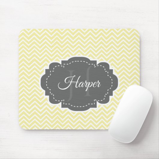Gele Chevron Persoonlijke Muismat (Met muis)