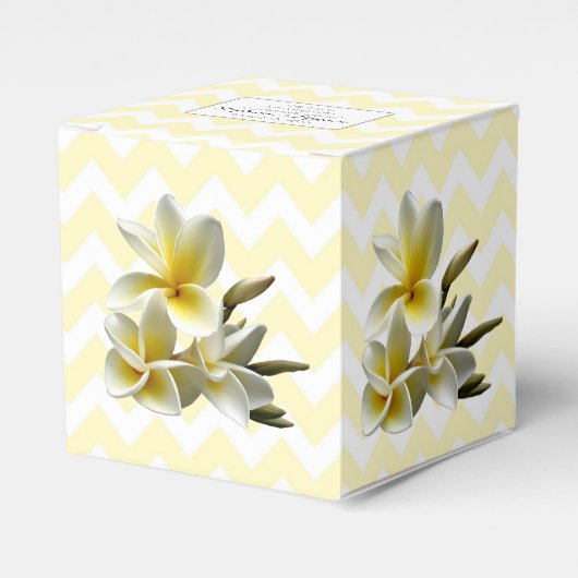 Gele Chevron Plumeria Custom Wedding Box Bedankdoosjes (Voorkant Zijde)