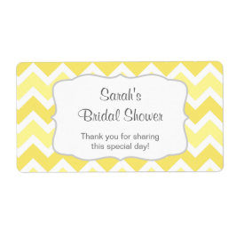 Gele Chevron Waterfles of gunst - u aanpassen Etiket